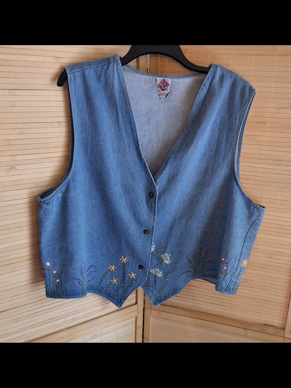 Kevin G. KG Sportswear Light Wash Denim Vest- Vintage